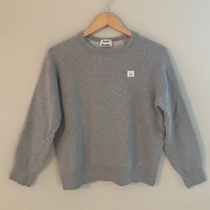 Acne Studios College Face Crew Neck Sweatshirt Grey
